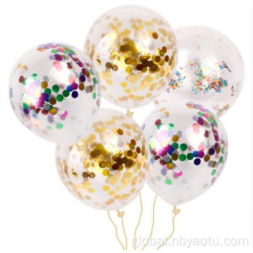 China clear silver and gold confetti latex nitrile balloons Supplier